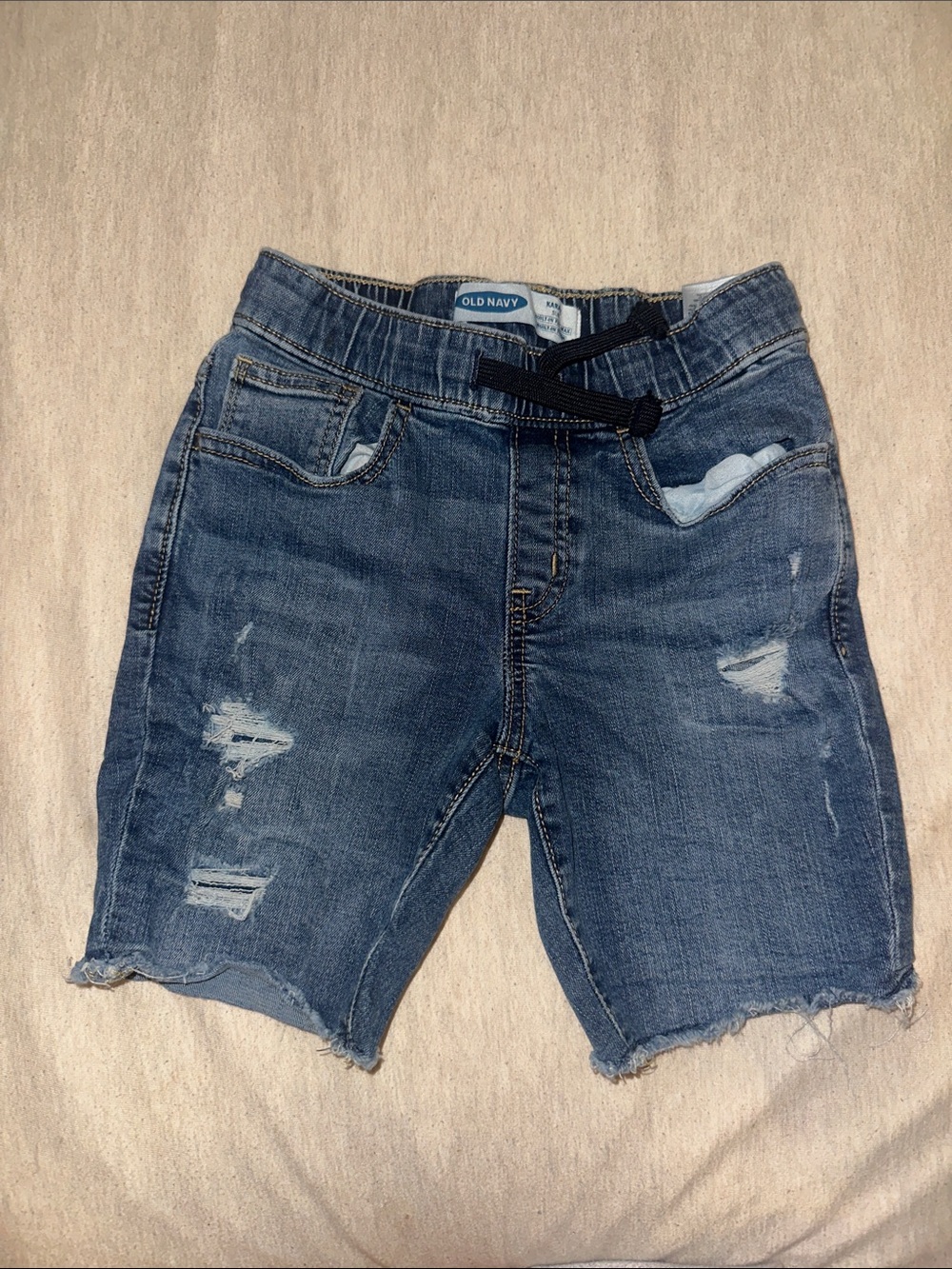 Old Navy Boys Denim Distressed Shorts - Dark Blue